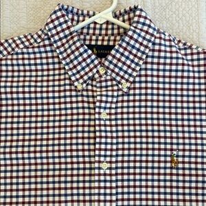 Ralph Lauren Men's Plaid Shirt - Red, White, Blue